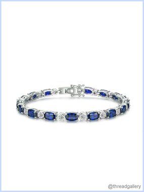 S925 Sterling Silver Birthstone Tennis Bracelet for Women, 7.2 Inch